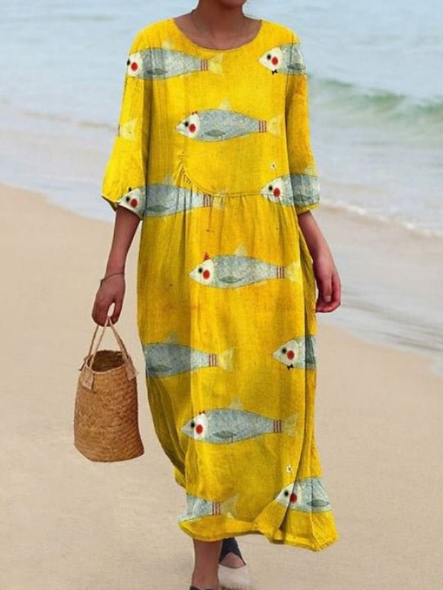 Women's Midi Dress Casual Dress Print Dress Fashion Modern