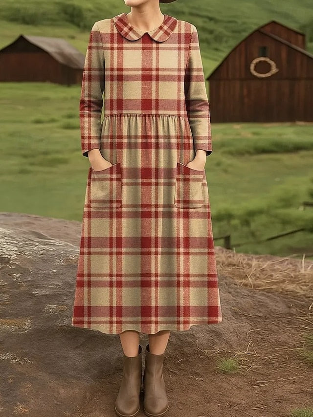 Women's Midi Dress Sheath Dress Pleated Dress Vacation