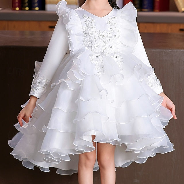 Dress Party Flower Long Special Kids Sleeve Girls' Wedding