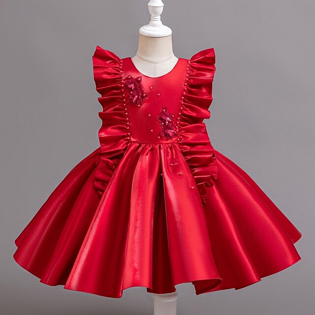 Party Sleeveless Toddler Wedding Girls' Floral Dress