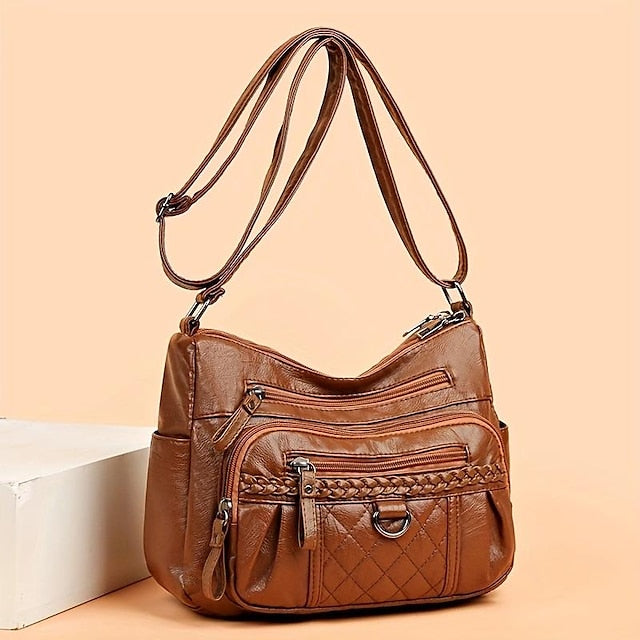 Hobo Bag PU Shoulder Leather Crossbody Women's