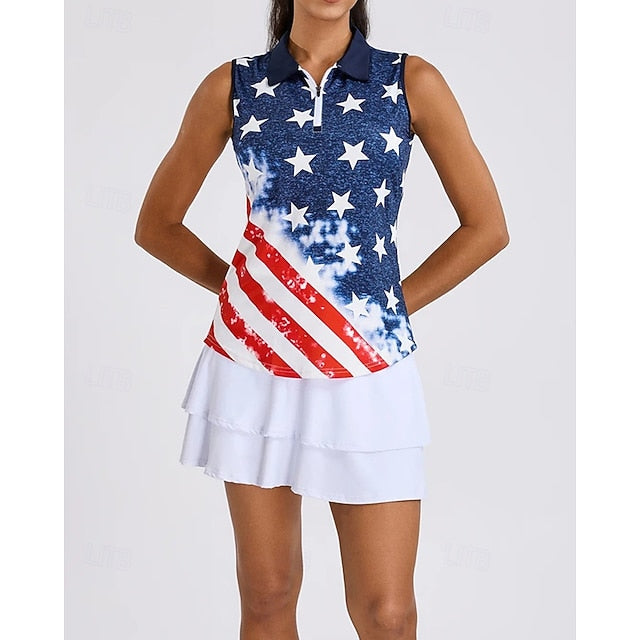 Women's Graphic National Flag Sport Shirt Golf Polo Shirt
