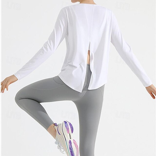 Women's Yoga Top Crew Neck Quick Dry Lightweight Breathable