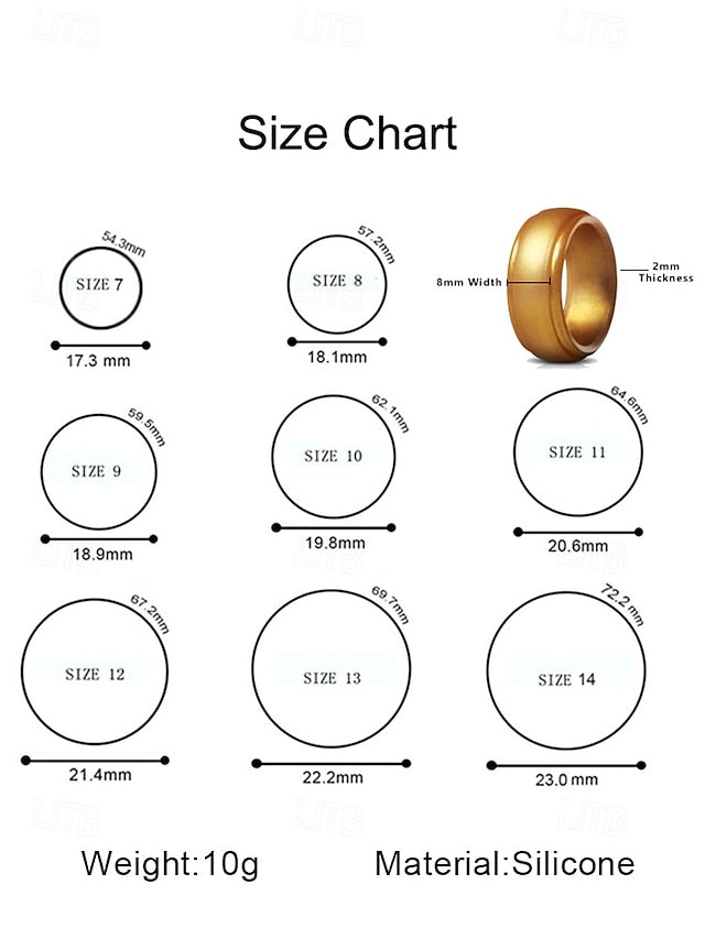 Durable Matte for – Ring Silicone Black Comfortable Men