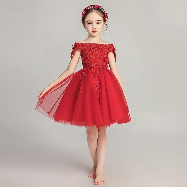 Girl Flower Party 3/4 Girls' Sequin Dress Toddler