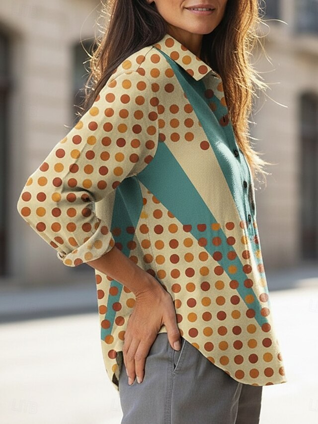 Women's Blouse Print Striped Vacation Vintage Daily Long