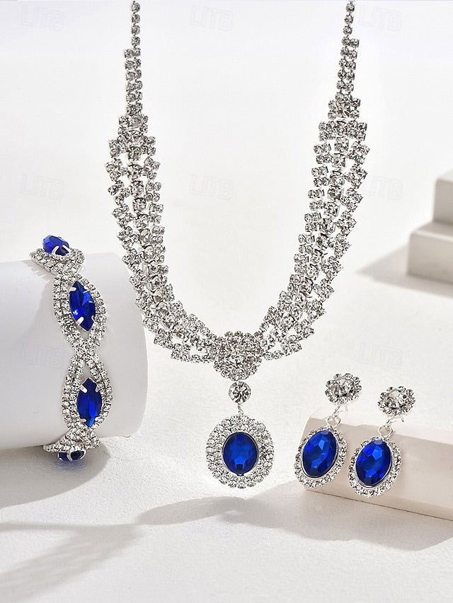 – for Women Jewelry Necklace Crystal Set Elegant Green Luxury