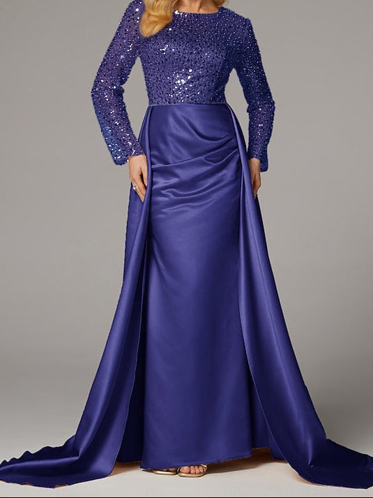 Gown Mermaid Elegant Floor Masquerade Evening Carnival Dress