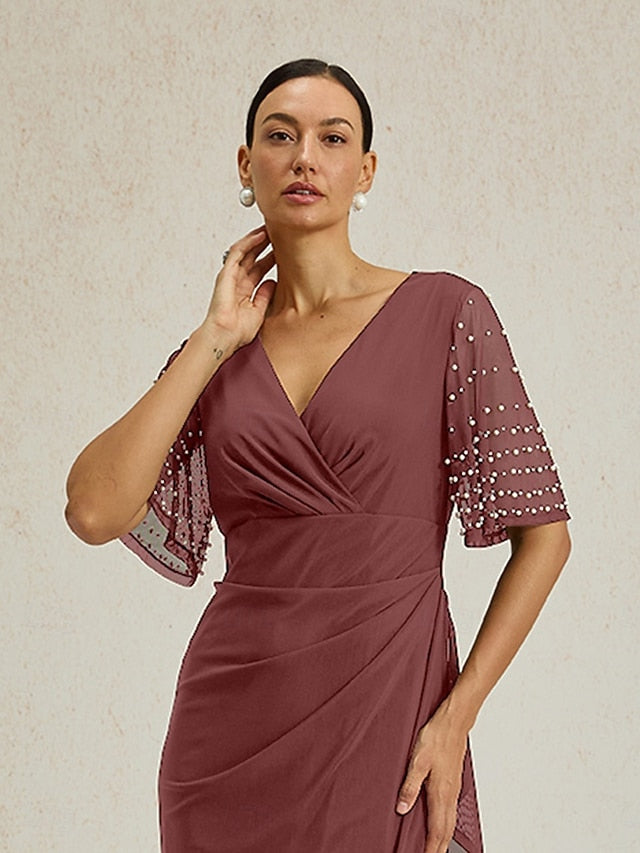 Women's Maxi Dress Sheath Dress Elegant Solid Color Short