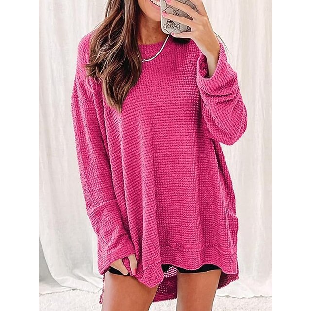 Women's T-Shirt  Solid Color Plain Daily Stylish Casual