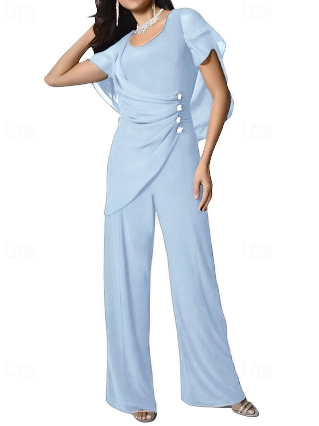 Bride Pantsuit of Elegant Dress Mother the Jumpsuit / Cape