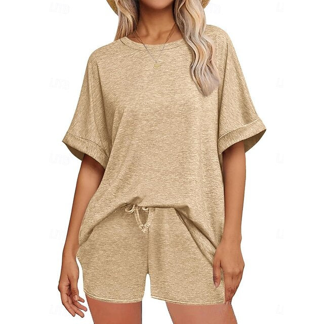 Women's Shorts Sets Bolero Top Short Sleeve Round Neck