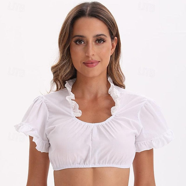 Oktoberfest Masquerade Dirndl Blouse Bavarian Maid German Munich