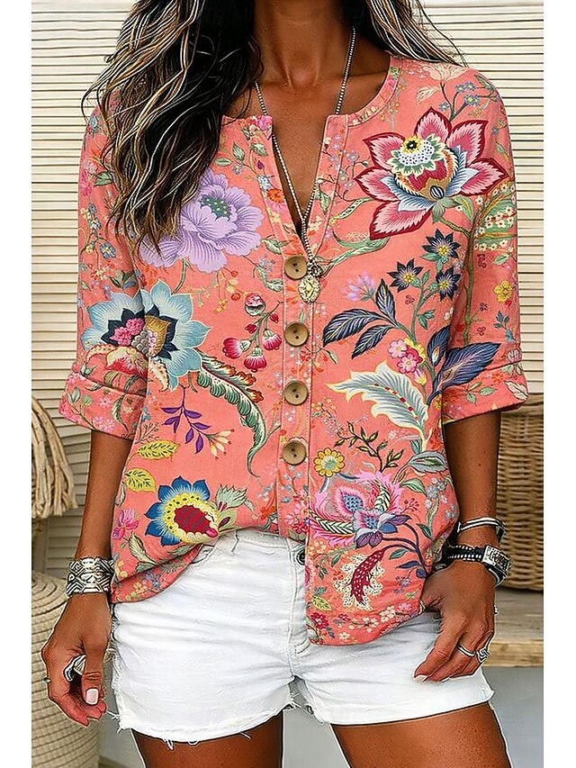 Women's Shirt Print Graphic Paisley Elegant Vintage