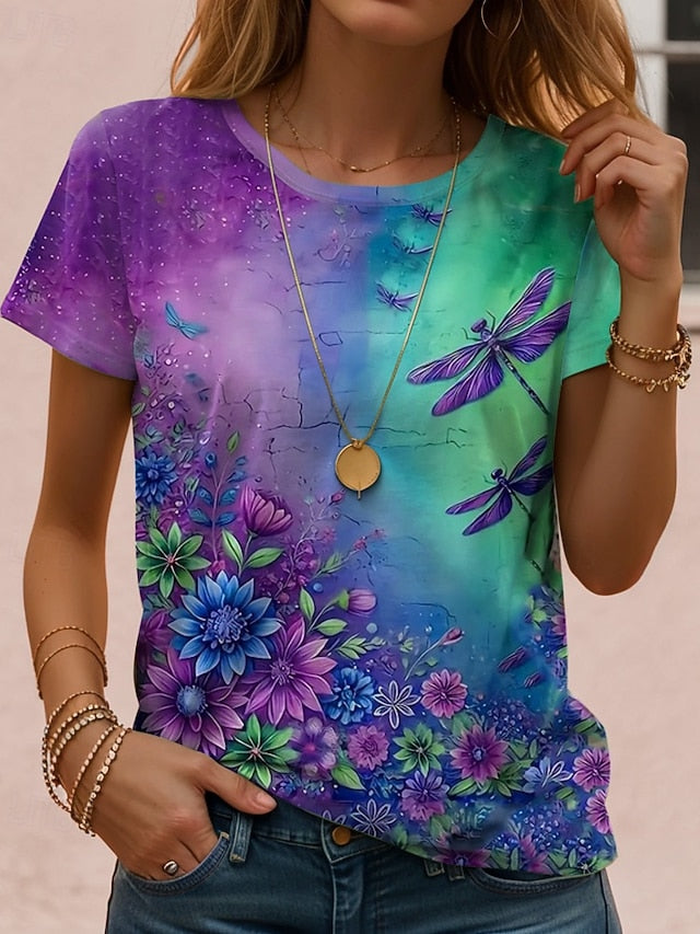 Women's T Shirt Print Graphic Animal Vintage Stylish