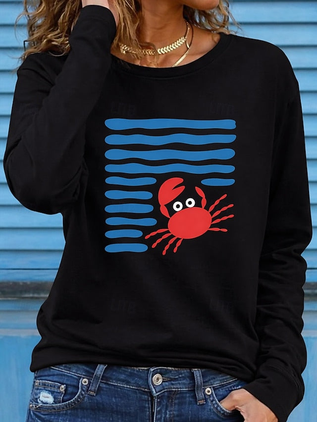 Women's T Shirt Print Graphic Geometric Ocean Fashion