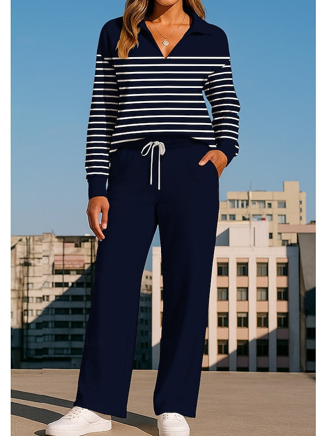 Women's Sweatshirt Tracksuit Sweatpants Drawstring Pocket