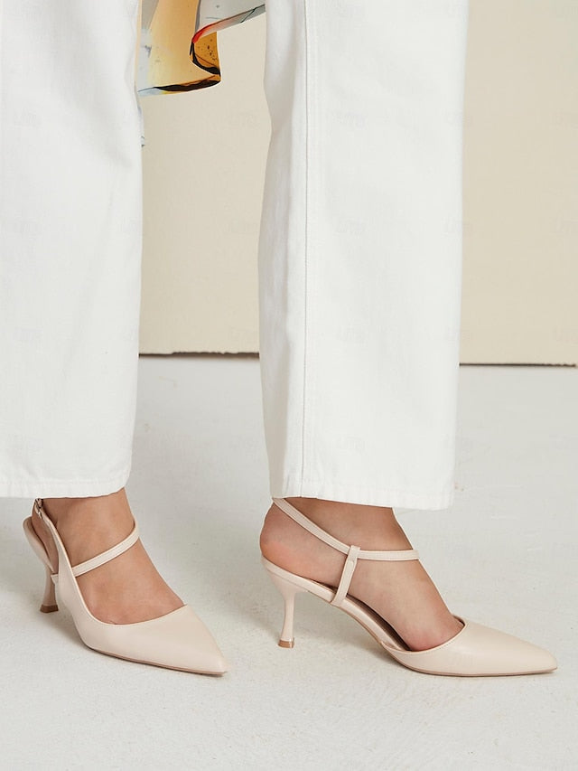 Elegant – Heel Women's Pumps Kitten Slingback Nude