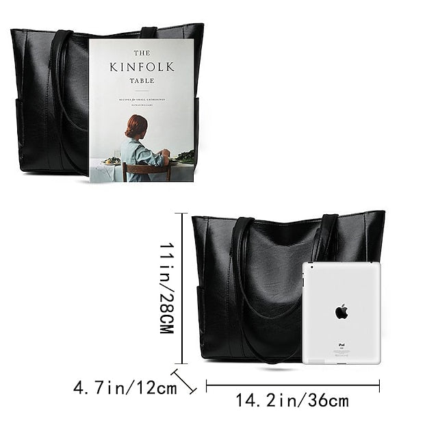 Bag Women's Tote Black – Stylish Leather Faux Large