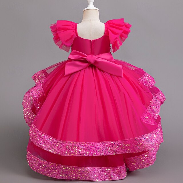 Wedding Dress Sleeveless Girls' Special Kids Party Sequin