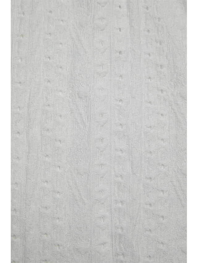 Women's White Elegant Lace Tops Eyelet Blouse Floral