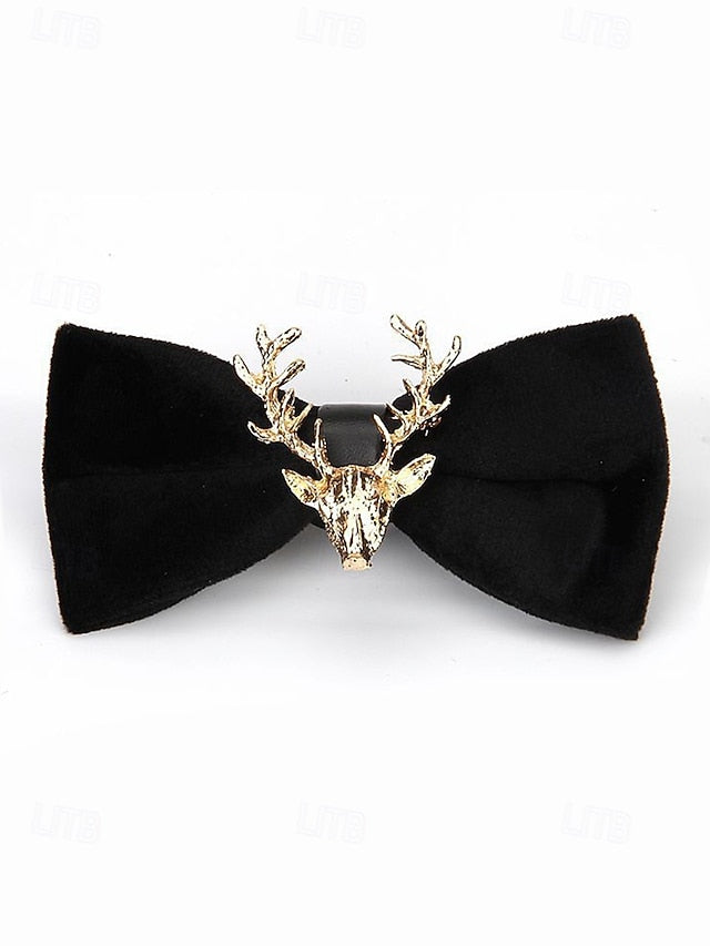 Deer Gold Tie Pin Men's with Velvet Head Bow
