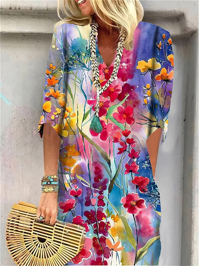 Women's Mini Dress T Shirt Dress Shift Dress Summer Dress