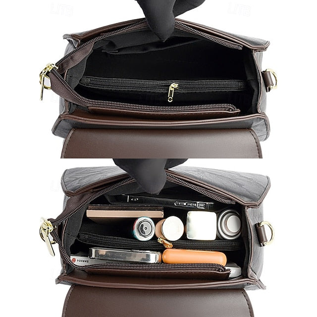 Handbag Leather Floral Engraved – Vintage Women's Faux