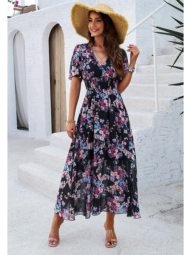 Women's Sheath Dress Chiffon Dress Sundress Floral Graphic