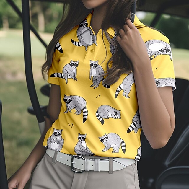 Women's Animal Tennis Shirt Short Sleeves Print UPF50+