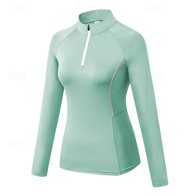 Women's Workout Shirt Yoga Top Stand Collar Quick Dry