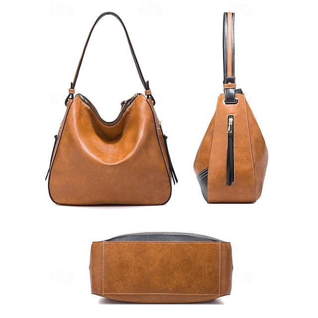 – Shoulder Handbag Set Faux Women's 4-Piece Leather Bag