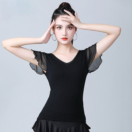 Activewear Top Pure Color Splicing Women's Training