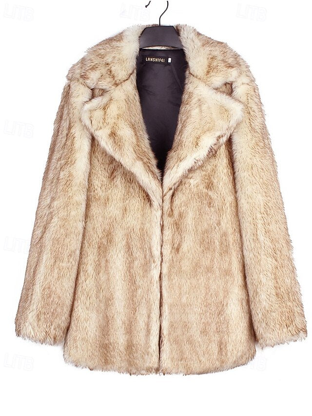 Furs Fur Faux Comfortable Coat Warm  Women's
