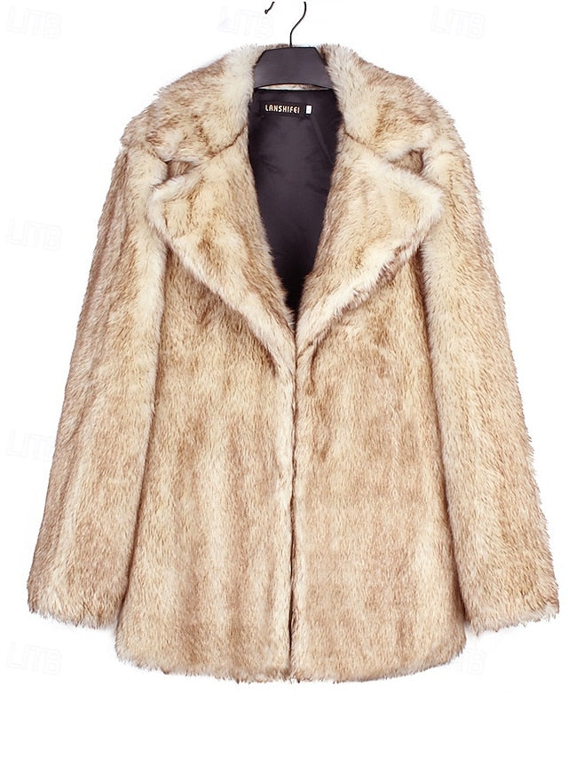 Warm Comfortable Faux Women's Fur  Furs Coat