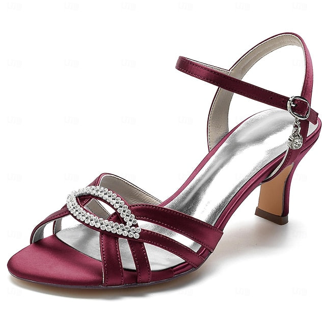 with Strappy Blue Satin Heels Women's Rhinestone Dark