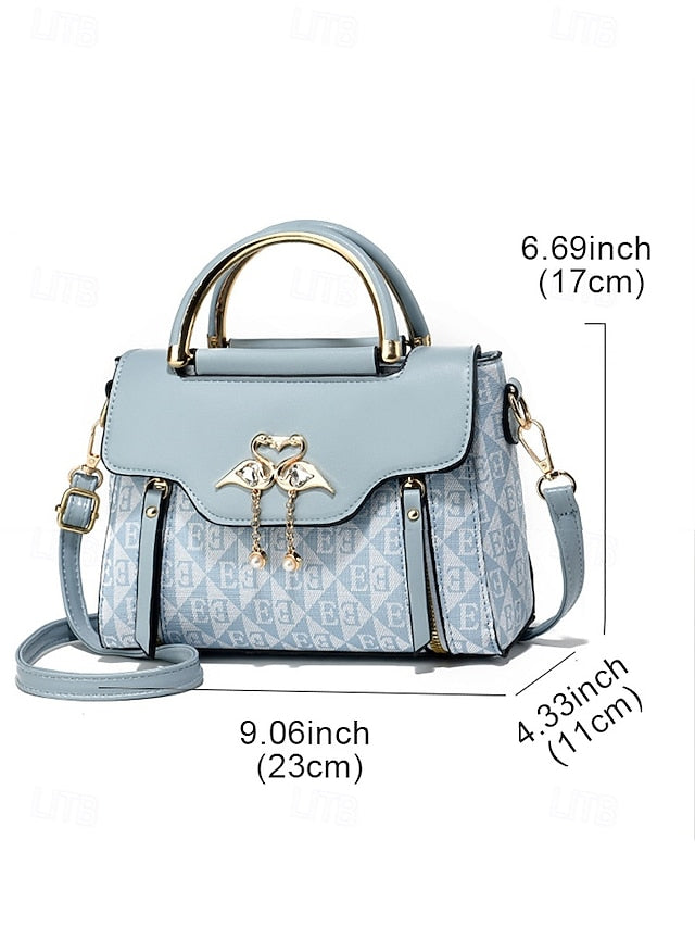Elegant Women's Beige Crossbody Handbag – Luxury Monogram