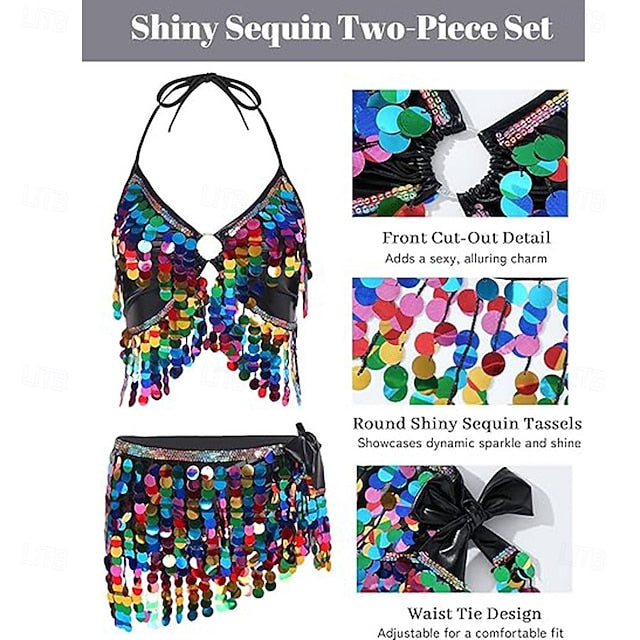 Samba Dancewear Women Belly Dance Dress Sequin Tassel Bra Top
