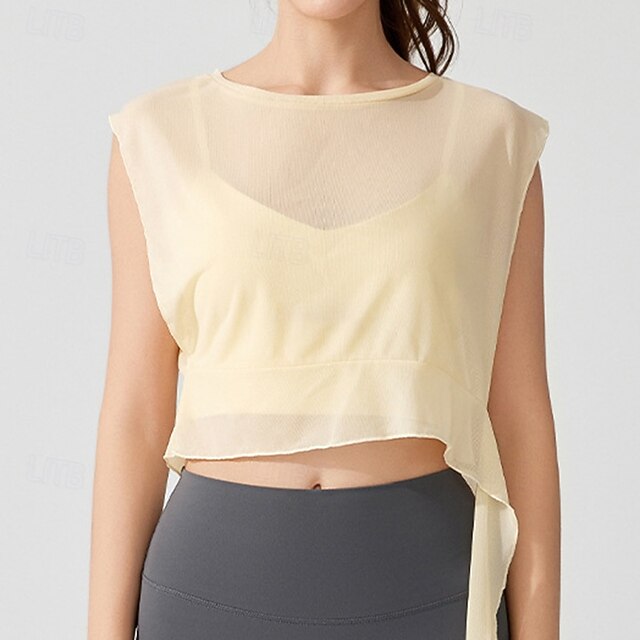 Women's Workout Crop Shirt Yoga Top Quick Dry Breathable
