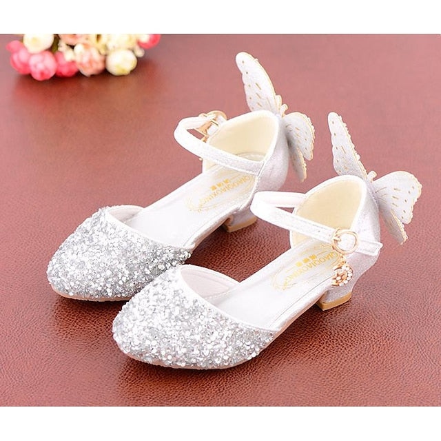 Girls' Ballet Butterfly-Embellished Sparkling Flats –