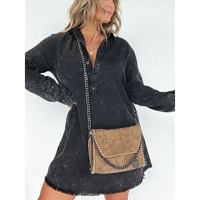 Red Shoulder with Bag Whipstitch Chain Faux Leather Detailing