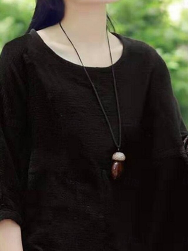 Women's Shirt Blouse Solid Color Stylish Casual 3/4 Length