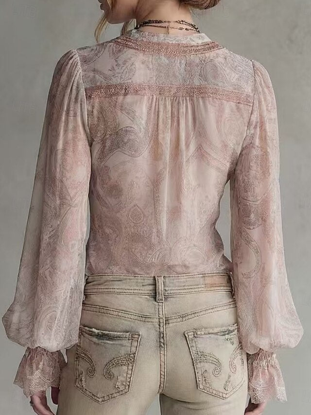 Women's Shirt Casual Shirt Blouse Paisley Elegant Stylish