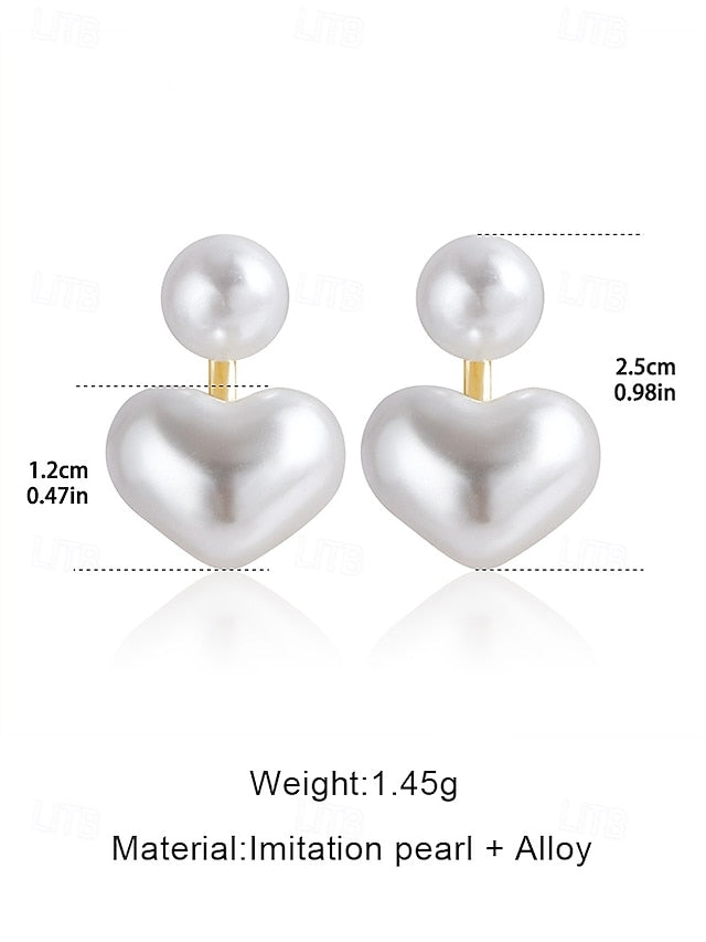 Minimalist Earrings Elegant Romantic Heart-Shaped Drop Pearl –