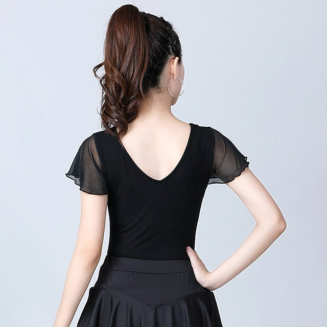 Activewear Top Pure Color Splicing Women's Training