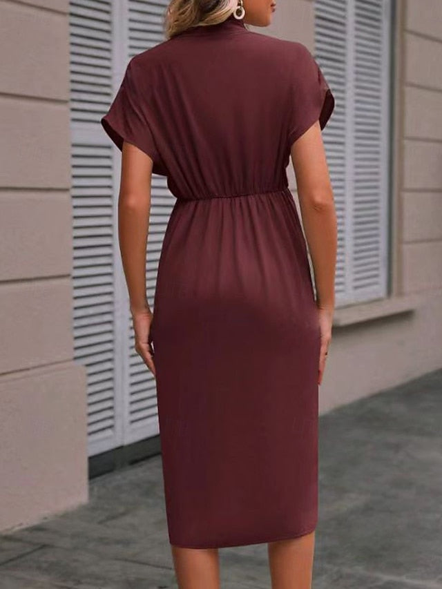 Women's Casual Dress Midi Dress Ruched Date Vacation