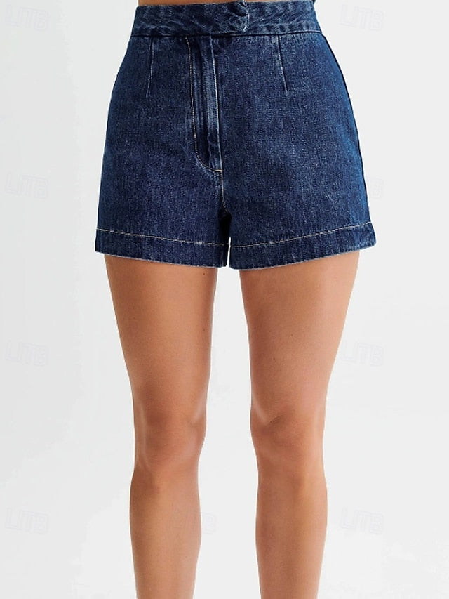 Women's Blouse Shorts Sets Sleeveless Crew Neck Solid Color