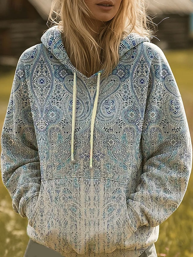 Women's Pullover Hoodie Sweatshirt Graphic Rainbow Casual