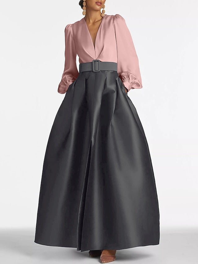 Evening Dress Floor A-Line High Gown Formal Split Wedding Guest