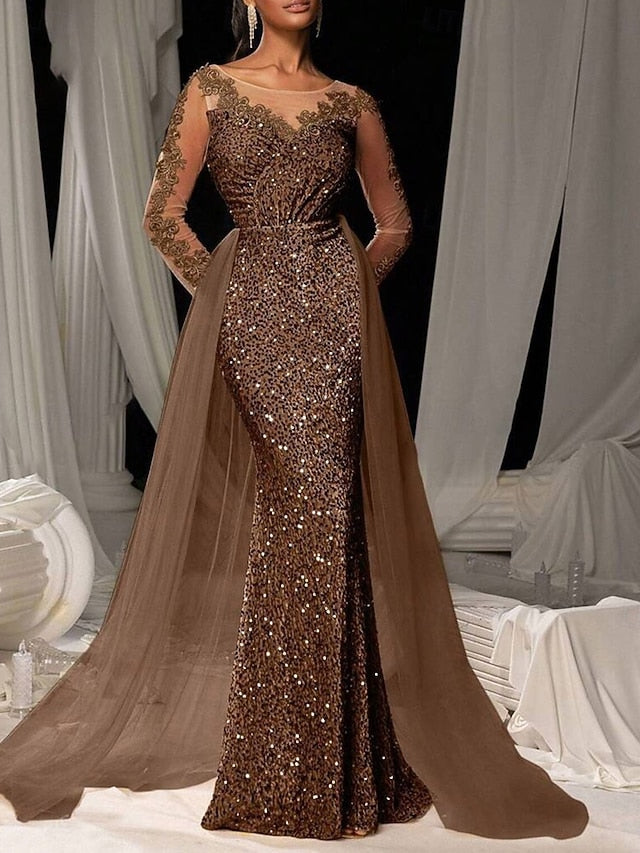 Mermaid Trumpet Floor Length Evening Gown Ball Gown with